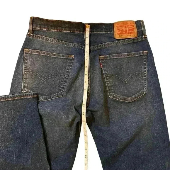 VGT LEVI'S 505 Strauss Men's Jeans Relaxed Straight Stonewash Denim Size W32 L32 - Picture 8 of 16